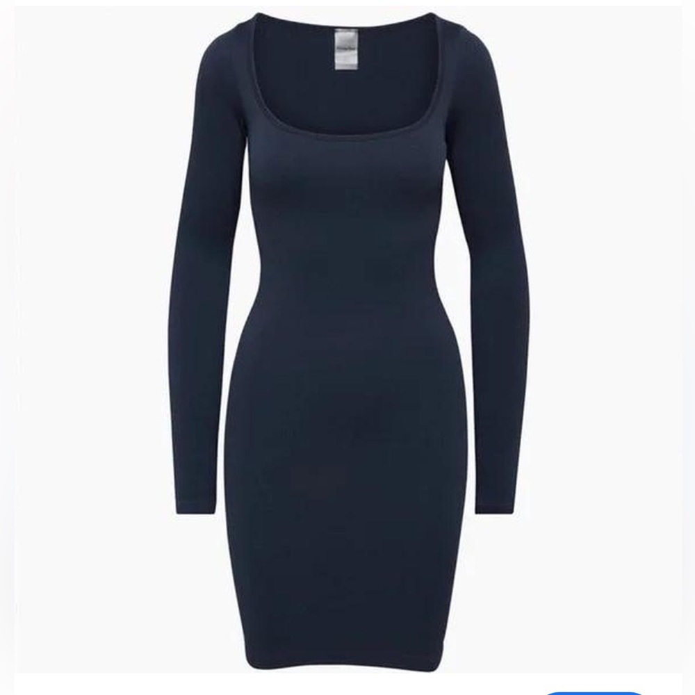 Aritzia Navy Ribbed Bodycon Dress